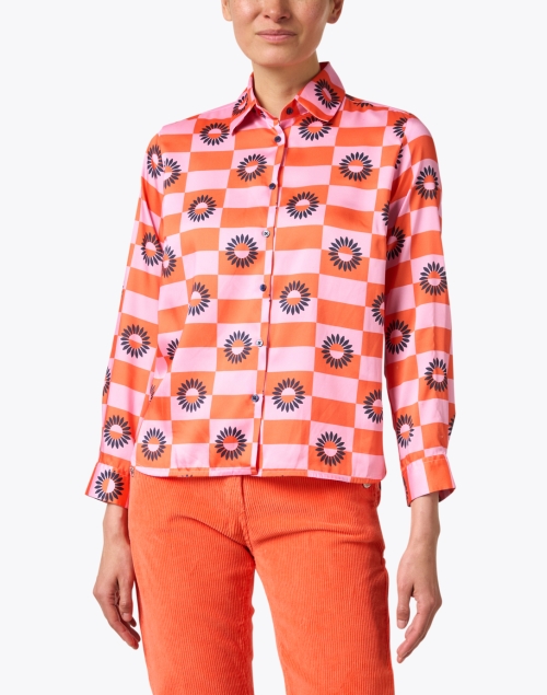 Front image - Vilagallo - Isabella Pink and Orange Print Shirt