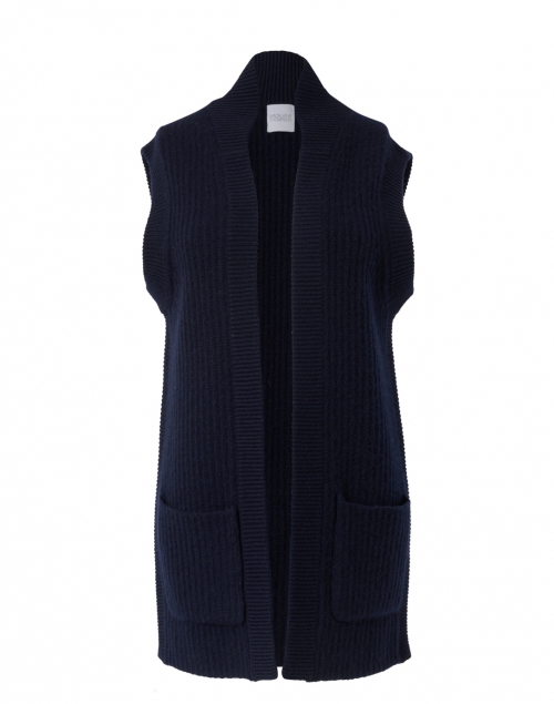 Product image - Madeleine Thompson - Sagittarius Navy Wool Cashmere Cardigan Vest