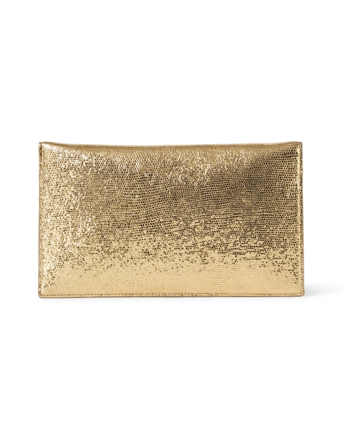 Back image - DeMellier - London Gold Embossed Leather Clutch