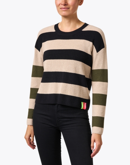Front image - Lisa Todd - Beige Multi Stripe Cotton Sweater