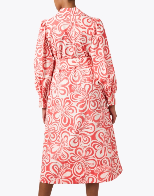 Back image - Tara Jarmon - Rivolta Coral Floral Print Dress