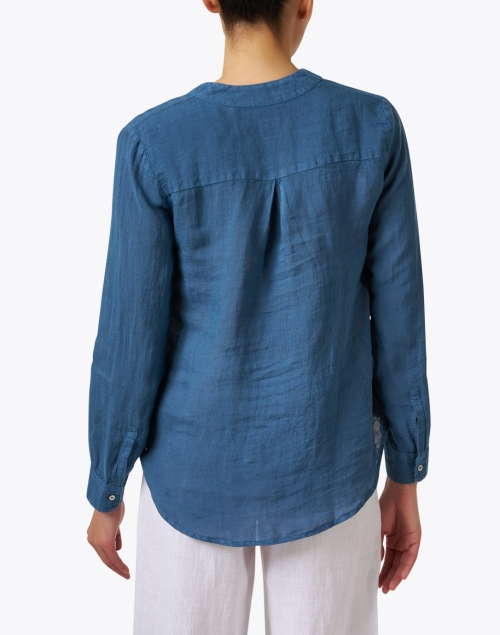 Back image - 120% Lino - Navy Linen Shirt