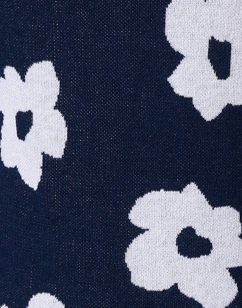 Fabric image - Blue - Navy and White Floral Cotton Sweater