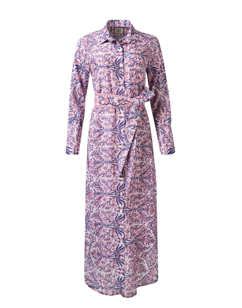 Product image - Bell - Pink and Navy Floral Cotton Silk Dress