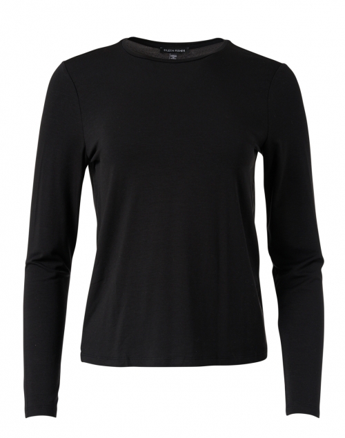 Product image - Eileen Fisher - Black Stretch Cotton Jersey Top
