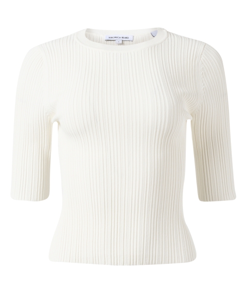 Product image - Veronica Beard - Vaari White Rib Knit Top