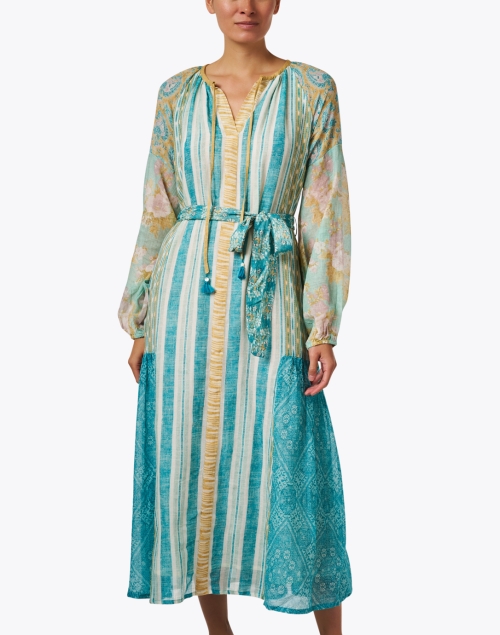 Front image - D'Ascoli - Sahara Blue and Gold Dress