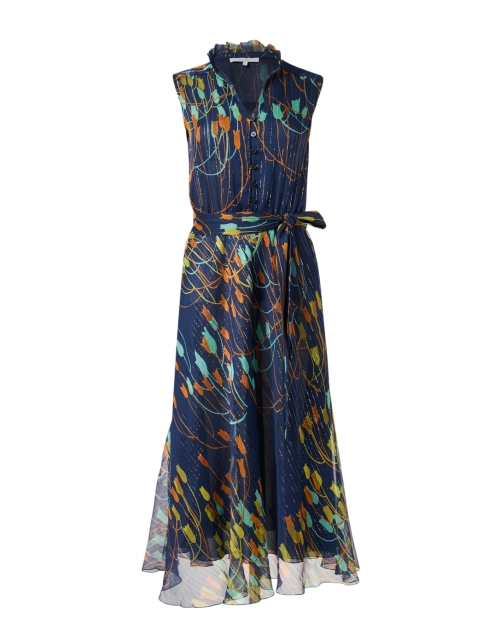 Product image - Santorelli - Navy Floral Silk Dress