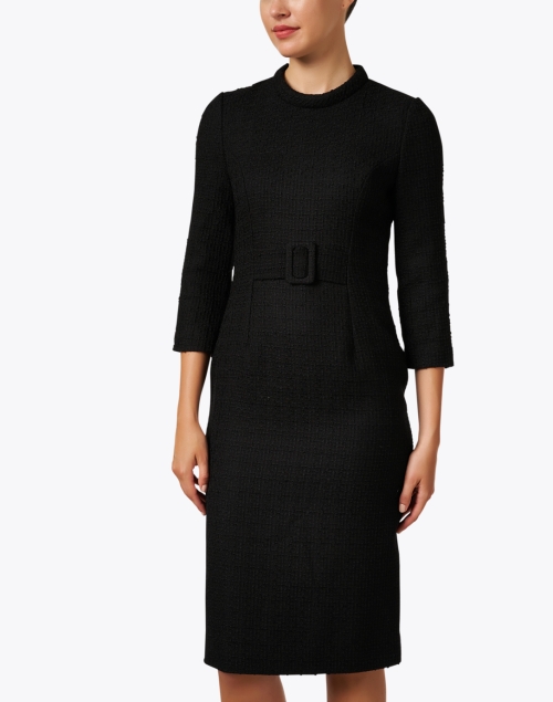 Front image - Jane - Rebel Black Tweed Dress