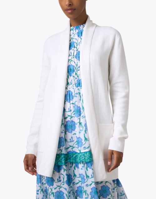Front image - Burgess - White Cotton Silk Travel Coat