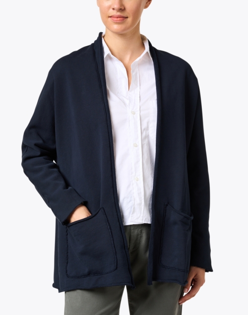 Front image - Frank & Eileen - Navy Cotton Cardigan