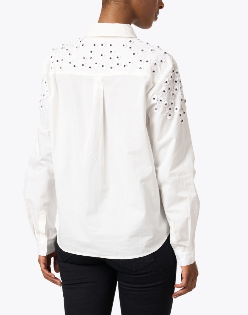 Back image - Vilagallo - Margot White Embellished Cotton Shirt
