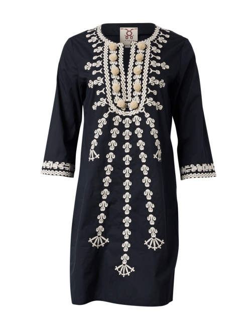 Product image - Figue - Sophie Black Embroidered Stretch Cotton Dress