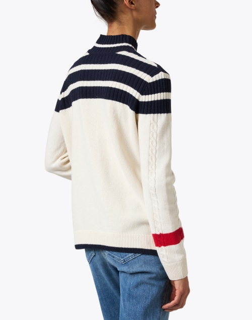 Back image - Saint James - Nola Cream and Navy Wool Sweater