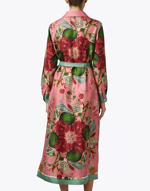 Back image - Franco Ferrari - Multi Floral Silk Shirt Dress