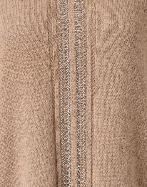 Fabric image - Peserico - Tan Metallic Stripe Wool Silk Sweater