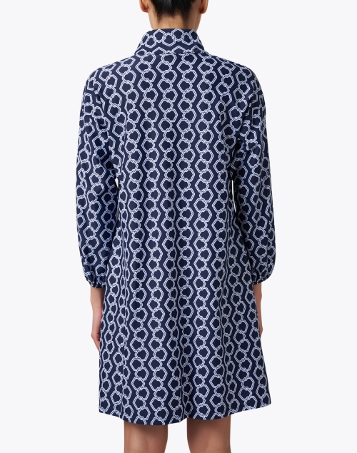 Back image - Jude Connally - Florence Navy Print Dress