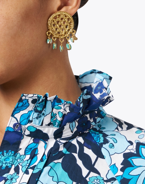 Look image - Mercedes Salazar - Regel Gold and Green Earrings
