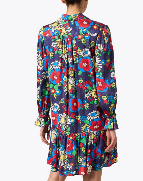 Back image - Tara Jarmon - Rogette Blue Multi Floral Dress