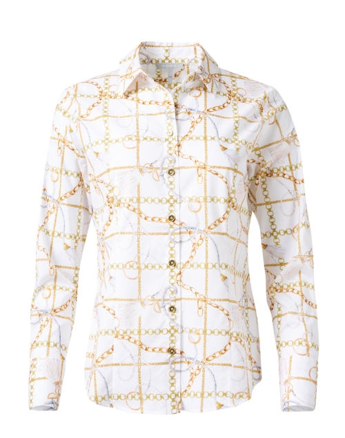 Product image - Hinson Wu - Diane White and Gold Chain Print Blouse
