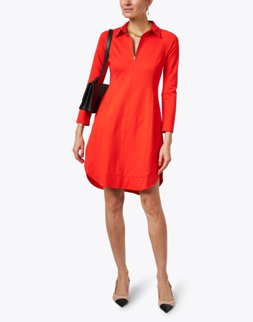 Patricia Red Quarter Zip Dress