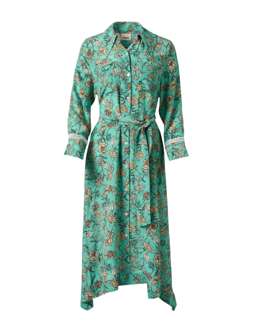 Product image - Chufy - Ella Green Floral Silk Shirt Dress