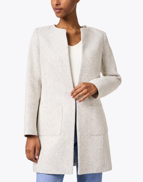 Front image - Helene Berman - Alice Ivory Lurex Tweed Jacket