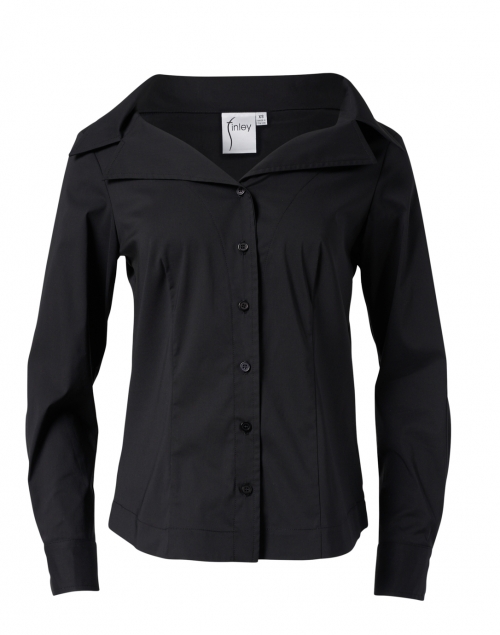 Product image - Finley - Black Stretch Cotton Poplin Shirt