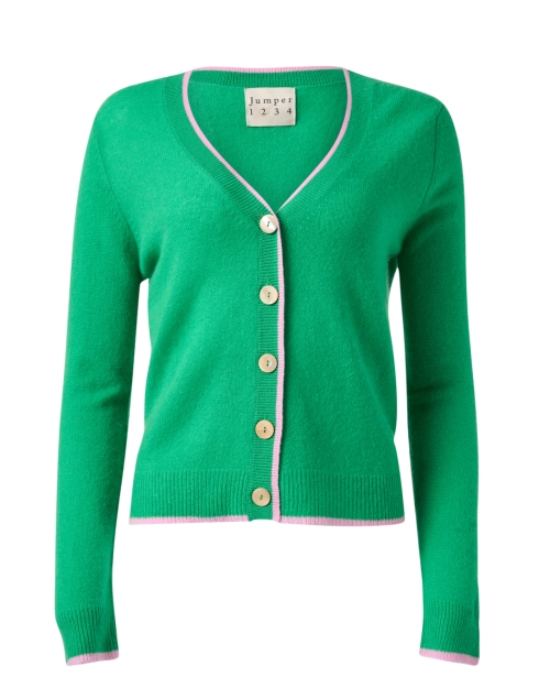Product image - Jumper 1234 - Green and Pink Cashmere Cardigan
