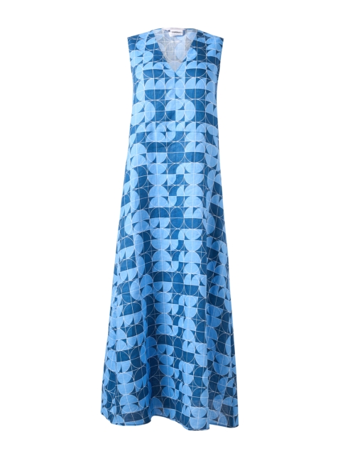 Product image - Max Mara Leisure - Urlo Blue Geometric Print Linen Dress