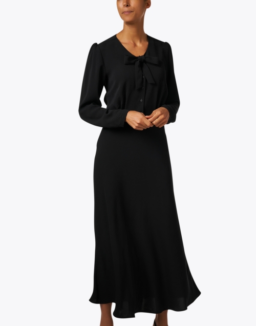 Front image - Ines de la Fressange - Ariel Black Tie Neck Dress