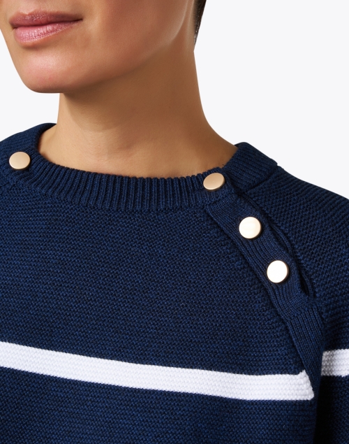 Extra_1 image - Kinross - Navy Striped Cotton Sweater