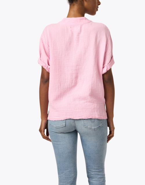 Back image - Xirena - Avery Pink Cotton V-Neck Top