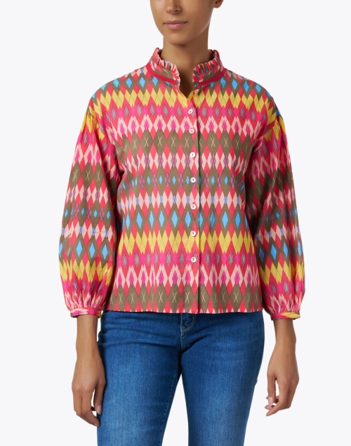 Front image - Ro's Garden - Jeremy Red Multi Print Blouse