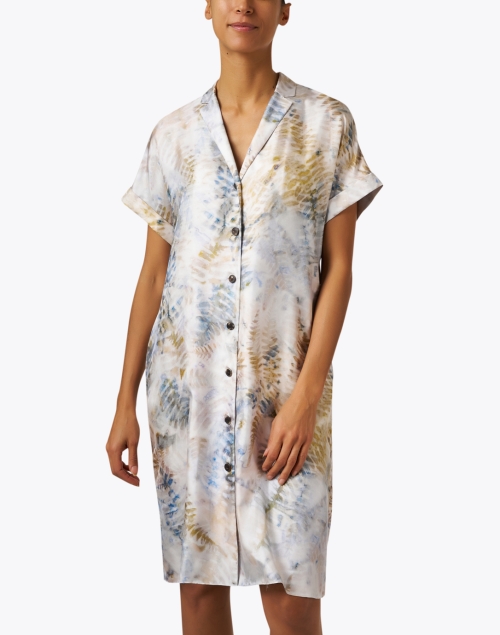 Front image - Lafayette 148 New York - Sawyer Multi Print Silk Dress