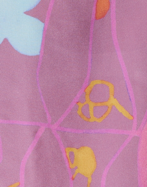 Fabric image - Soler - Pauline Miroco Lavender Print Silk Crepe Top