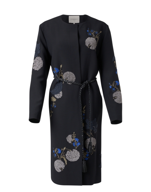 Product image - Lafayette 148 New York - Lowden Black Embroidered Wool Silk Coat