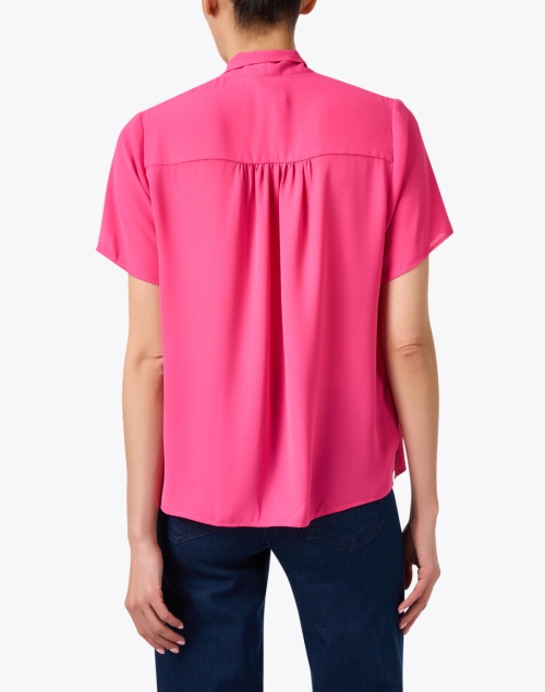 Back image - Weill - Mona Pink Tie Neck Blouse