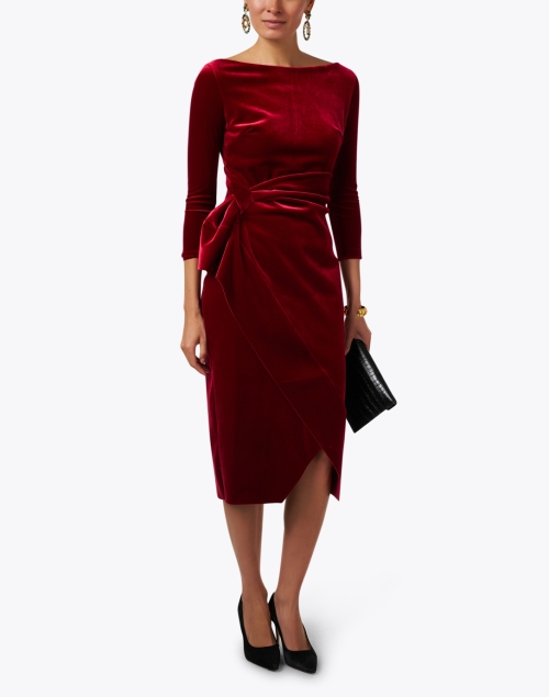 Look image - Chiara Boni La Petite Robe - Maly Red Velvet Dress