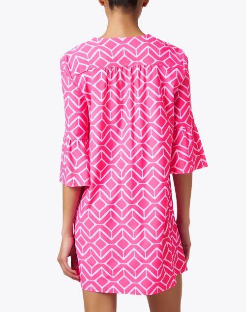 Back image - Jude Connally - Kerry Pink Geo Print Dress