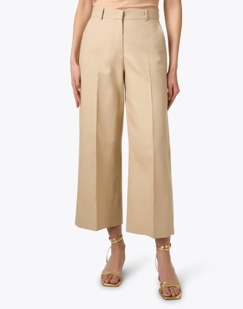 Front image - Weekend Max Mara - Zircone Tan Cotton Linen Pant