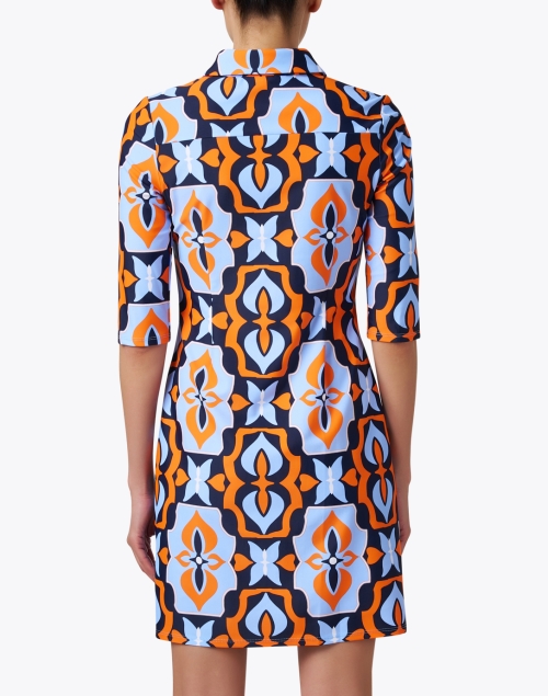 Back image - Jude Connally - Susanna Blue and Orange Print Dress