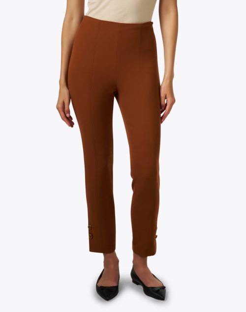 Front image - St. John - Brown Stretch Crepe Trouser 