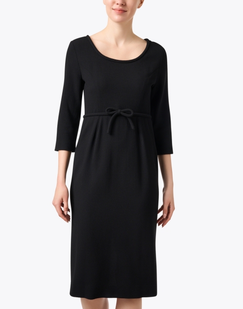Front image - Jane - Thelma Black Wool Crepe Dress