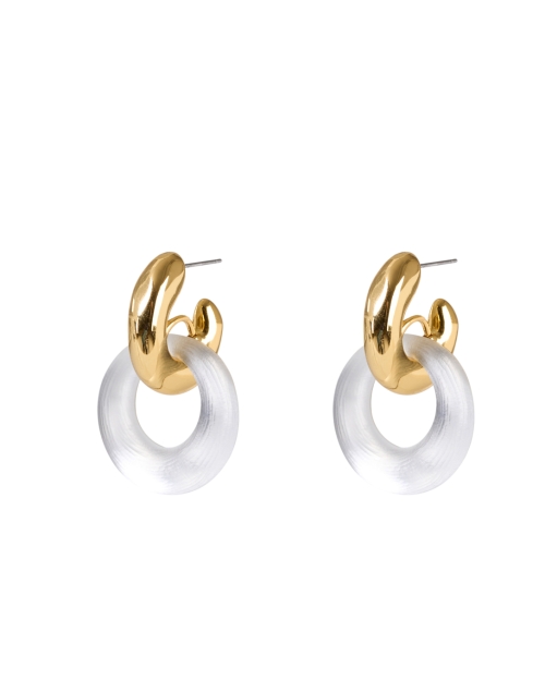 Alexis Bittar Gold and Silver Lucite Earrings