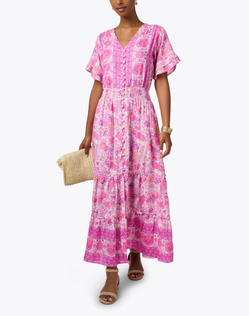 Christina Pink Print Midi Dress