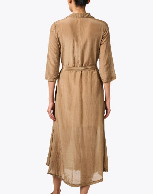 Back image - CP Shades - Brown Belted Shirt Dress 