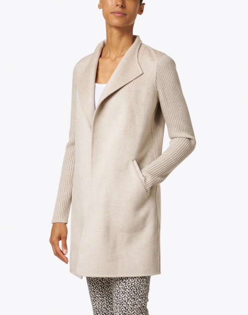 Front image - Kinross - Agate Beige Wool Cashmere Coat