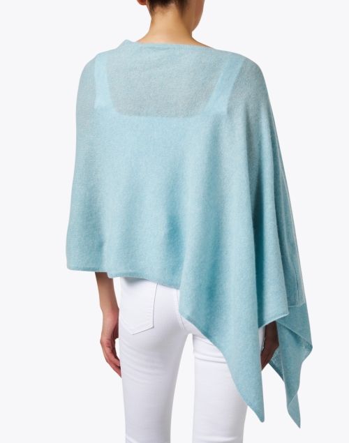 Back image - Minnie Rose - Sea Blue Cashmere Ruana 