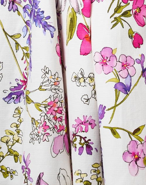 Fabric image - Sara Roka - Mamie White Floral Print Cotton Dress